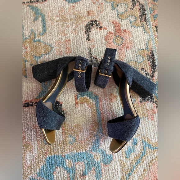 Marni Felt Wool Dark Grey Block Heel Sandals Size 37 - Picture 5 of 15